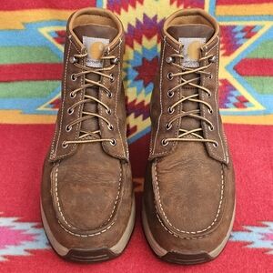 Carhartt Lightweight Casual Wedge Work Boots Mens Lace Up Brown Chukka Shoes